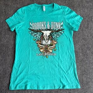 Brooks & Dunn Last Rodeo Tour Graphic T-Shirt Teal Green Bella XXL Mens Womens